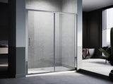 140-150cm Adjustable Wall to Wall Sliding Glass Shower Door in Chrome V63-846911