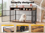 i.Pet 2-in-1 Wooden Dog Crate 104cm Pet Cage Furniture End Table Storage Black PET-DOGCAGE-DR-104-BK