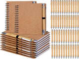 50 Set Notebook with Pen Bulk Appreciation Gifts, Spiral Kraft Pocket Notebooks Lined Journal Thank V1259-DP01-A-5613