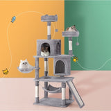 i.Pet Cat Tree Tower Scratching Post Scratcher 161cm Condo House Trees Grey PET-CAT-L161-GR