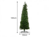 Christabelle 1.8m 6ft Pencil Pine Christmas Tree Pre Lit Multi Function LED Slim Artificial Ind 112_WFLPP6