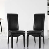 Artiss Dining Chairs Set of 2 Leather Parsons Chair Black UPHO-C-DIN-1016-BKX2