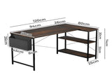Levede L Shaped Computer Desk Home Corner Desk DH1052-120-BR