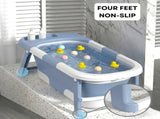 CARLA HOME Foldable Baby Bath Tub with Collapsible Toddler - Blue V178-36508