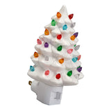 Xmas Tree Night Light Ceramic Decorative Plug in Tree Nightlight Xmas Decor for Bedside Tables Study V1294-YM0901-3115240103411
