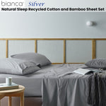 Bianca Natural Sleep Recycled Cotton and Bamboo Sheet Set Silver Super King V442-BCA-SHEETS-RECYCLEDCB-SILVER-SK