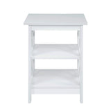 Sarantino Oliver 2-Tier Bedside Table - White TBL-48V-02-WH