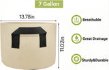 Tan 10-Gallon Breathable Grow Bags with Reinforced Handles Includes 5 V1188-MS-909-040