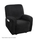 Artiss Recliner Chair Covers 1 Seater Velvet Black RCOVER-VEL-1S-BK
