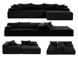 Artiss Modular Sectional Sofa Bed Convertible L-Shaped Couch with Deep Seat for Living Room SB-B-SOFA-L-BK-AB