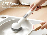 Adjustable Cleaning Brush with Liquid Dispenser, 6-Level Adjustable Handle & Refillable PET Scrub V1366-AZ2-W-11387