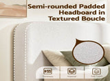 Artiss Double Bed Frame Boucle Fabric Vacuum Compressed Beds Removable Washable Cover BFRAME-FOAM-SOLIS-D-WH