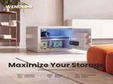 Wendlon White Safe Box Touch Screen with Fingerprint/Electronic Password, Backlit Keypad, LED Light, V1411-AU000025F