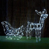 Solar LED Sleigh with Reindeer - 80 cm V720-XA7337
