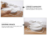 Multi Layer Iron Dish Rack for Kitchen Countertop Storage White V1192-AZ-W-32437