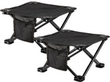 2 Pcs Camping Stool Small Lightweight Sturdy Portable Stool with Side Pocket Comfortable Foldable V1370-AZ4-01234