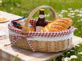 Wicker Picnic Basket with Handles and Linen Cloth Lining, Empty Baskets for Gifts, Woven Easter V1189-WXFWAL-20260319-00964