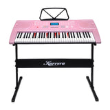 Karrera 61-Key Electronic LED Piano Keyboard with Stand - Pink EKB-CHJ-61-PK-LED