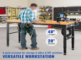 Adjustable Workbench, 1220 x 508 x 968 mm Garage Table with 719-968 mm Heights & 900 kg Load V952-LDSGZTSM4820V400PV3