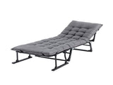 Gardeon 3-in-1 Sun Lounger Folding Camping Chair Adjustable Recliner Patio Furniture for Office Nap, FF-LOUNGE-CHAIR-BK