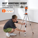 VEVOR Laser Level Tripod ¼ x 20 Thread 27.36-68.11 inch Height Adjustment V952-QZSJJBZSSTS0DI7ADV0