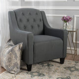 Canberra Linen Fabric Tufted Armchair in Dark Grey V1041-JSF-5007DARKGREY