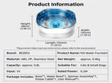 Automatic Pet Water Fountain with Magnetic Whisper-Quiet Pump and Stainless Steel Tray, Circulating V1341-ZY-48RHAMAS