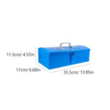 Blue Iron Tool Box for Car Durable Metal Storage Organizer Portable V1370-AZ4-16887