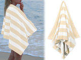 Large Oversized Beach Towel - Big Size Cotton 35 x 70 Inch Striped Pool Towel, Large Cabana Soft V1189-LWWAL-20260401-05586