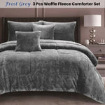 Ramesses Waffle Fleece Frost Grey 3 Pcs Comforter Set King V442-KIT-COMFORTER-WAFFLEFLEECE-FROSTGREY-KI