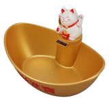 Gold Ingot Solar Energyy Cat Ornament Solar Wealth Welcome Waving Hand Fortune Cat Statue Good V1294-YM0901-3115230106311