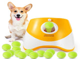 Automatic Dog Ball Launcher with 15 Mini Tennis Balls & Mesh Bag Rechargeable Pet Toy for Small V1107-CS-CWGPQQC
