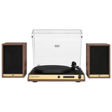 Vinyl Record Shelf Turntable with Speakers, Walnut Finish V178-69015