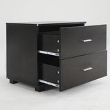 Bedside Table Side Storage Cabinet Nightstand Bedroom 2 Drawer Legs ETTA BLACK V274-FT-BEDT-2DD08-BK