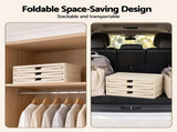 Artiss 3-Tier Foldable Storage Cabinet Stackable Box Clear Magnetic Door White SC-3T-4527-WH