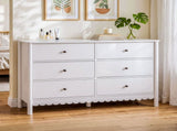 Artiss 6 Chest of Drawers Dresser Lowboy Curved Edge Scalloped White Bedroom FUR-S-CDR03-6D-WH-AB