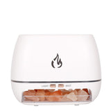 White Himalayan Salt Flame Aroma Diffuser - 250ml Ultrasonic Humidifier with 7-Color LED Light for V888-ELOSUNG15733