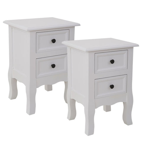 French Bedside Table Nightstand White Set of 2 V264-TAB-712C-WHE-2PC-1