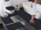 Bathroom Mat Set 5 Piece, Memory Foam Bath Mats Sets, Non Slip Water Absorbent Washable Bath V1369-AZ3-W-09654