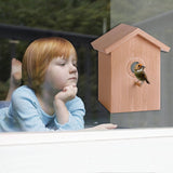 Window Bird House with Strong Suction Cup, Wooden Birdhouse, Clear Window Bird Feeder, Outdoor Birds V1366-AZ2-W-12665