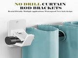 8 Pack No Drill Curtain Rods, Universal Curtain Rod Holder, Self Adhesive Curtain Rod V1107-115-21404-WHT-8PACK