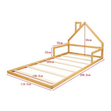 Pine Wood Floor Bed House Frame for Kids and Toddlers V63-843101