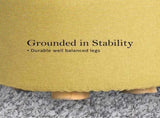 2X Fabric Ottoman Round Wooden Leg Foot Stool - Mustard Yellow V274-FT-GQST01-GN2
