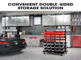 BAUMR-AG 94 Parts Bin Rack Storage System Mobile Double-Sided - Red V219-STRBRKBMRAM94R