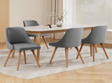 Artiss Dining Chairs Set of 4 Fabric Wooden Grey UPHO-D-DIN203A-GYX4