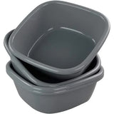 Idotry 4-Pack Baby Small Wash Basin, Gray Plastic Square Dish Pan, 8 Quart V1188-CYX-J02-488