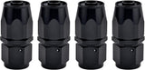 6AN Hose End Fitting Straight Swivel for CPE Braided Hose Black 4PCS V1258-DP02-WO-804