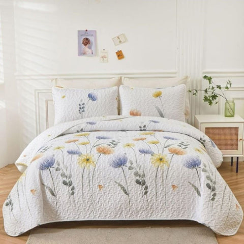 Refined Quilted Bedspread and Pillowcases Set: Class and Comfort Combined - Queen size V745-MAC090379Q13U