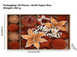 38-Piece Velvet Christmas Ornament Gift Set with Ball, Star, Poinsettia and Bow Designs, Silver V1341-ZY-YTZXM5WH-REDGREEN