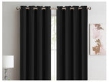 2x 100% Blockout Curtains Panels 3 Layers Eyelet Black 240x230cm 69_CD1003-240X230-BK
